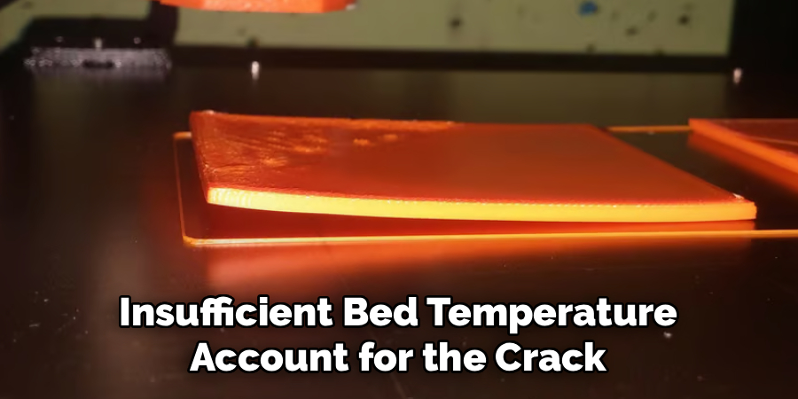 Insufficient Bed Temperature Account for the Crack