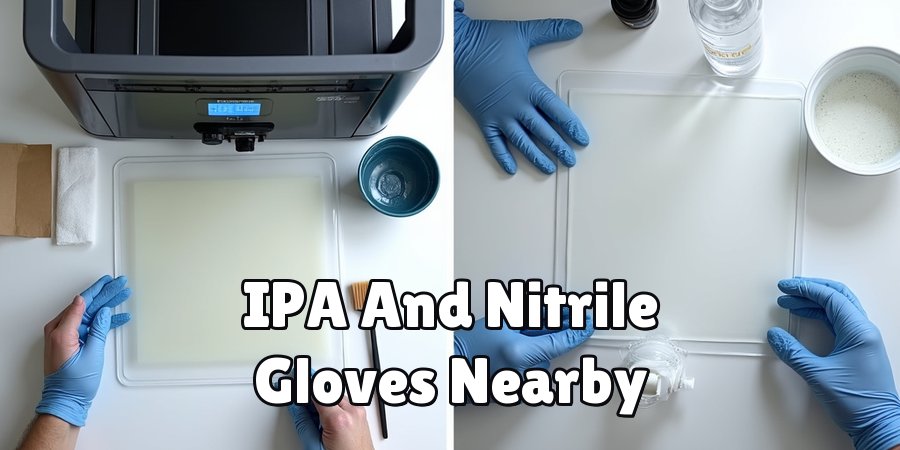 IPA And Nitrile Gloves Nearby
