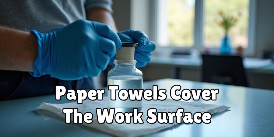 Paper Towels Cover The Work Surface